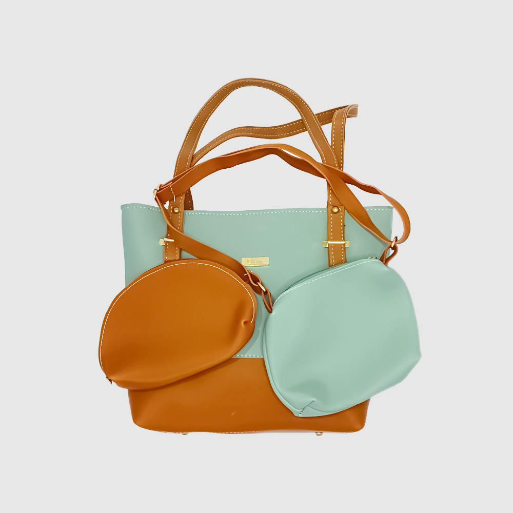 Doir Aqua & Brown Tote Bag Doir Aqua & Brown Tote Bag